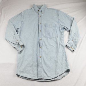 Lee Men's XL Vintage Blue Denim Button-ups Polo